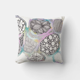 白かわいらし混合メディアデザイン上のパステル クッション