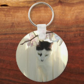 白かわいらし猫 キーホルダー (正面)