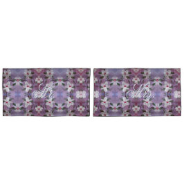 白かわいらし紫と青 枕カバー