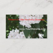 白かわいらし紫陽花マウンテンローレルフラワーズ 名刺 (裏面)