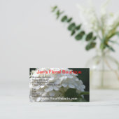 白かわいらし紫陽花マウンテンローレルフラワーズ 名刺 (スタンド正面)