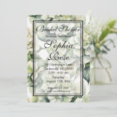 白かわいらし緑水色フローラブライダルシャワー 招待状 (スタンド正面)