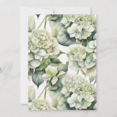 白かわいらし緑水色フローラブライダルシャワー 招待状 (裏面)