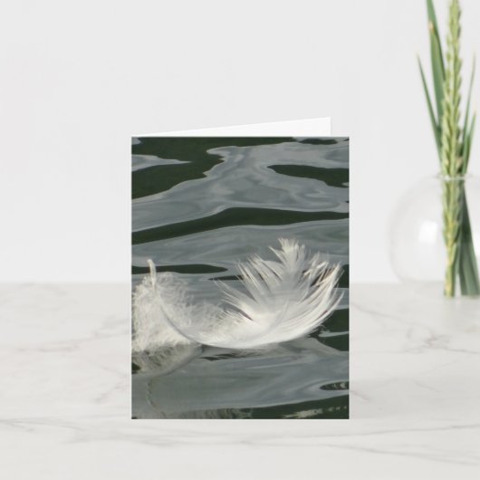 白かわいらし羽 ノートカード (正面)