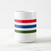 白かわいらし背景に赤ストライプ青の緑 コーヒーマグカップ (中央)