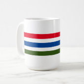 白かわいらし背景に赤ストライプ青の緑 コーヒーマグカップ (正面左)