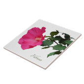 白かわいらし色のピンクのハイビスカス タイル (側面)