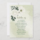 白かわいらし花の緑の座席チャートカード 招待状 (正面)