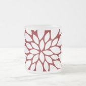 白かわいらし花弁芸術オン赤 フロストグラスマグカップ (中央)
