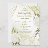 白かわいらし花緑の誕生会 招待状 (正面)