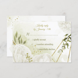 白かわいらし花緑葉植物 出欠カード