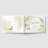 白かわいらし花緑離れ幾何ゲスト ゲストブック (全面)