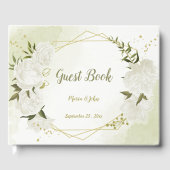 白かわいらし花緑離れ幾何ゲスト ゲストブック (正面)