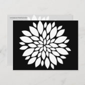 白かわいらし花花びらアートオンブラック ポストカード (正面/裏面)