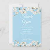 白かわいらし花赤ちゃんシャワーありがとう詩 サンキューカード (正面)
