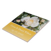 白かわいらし薔薇結婚花記念日 タイル (側面)