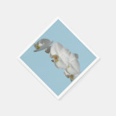 白かわいらし蘭オンライトブルー スタンダードカクテルナプキン (角)