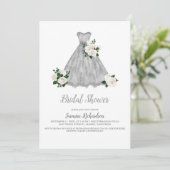 白かわいらし銀ブライダルシャワー 招待状 (スタンド正面)