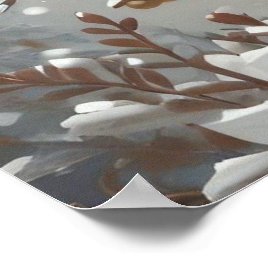 白かわいらし雪フクロウ冬 ポスター (角)