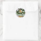 白かわいらし雪滴カスタム文字 ラウンドシール (バッグ)