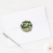 白かわいらし雪滴カスタム文字 ラウンドシール (封筒)