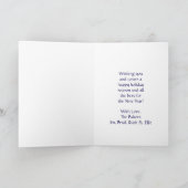 白かわいらし馬ファームクリパーソナライズされたスマス カード (内部)