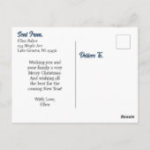 白かわいらし馬ファームクリパーソナライズされたスマス ポストカード (裏面)