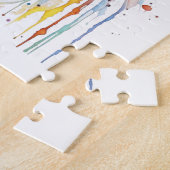 白かわいらし馬フローラパーソナライズされた ジグソーパズル (側面)