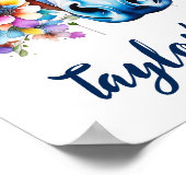 白かわいらし馬フローラパーソナライズされた ポスター (角)