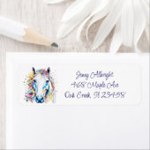 白かわいらし馬フローラパーソナライズされた ラベル (インサイチュ)