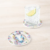 白かわいらし馬フローラ紫とピンク コースター (側面)