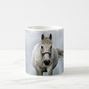 白かわいらし馬雲写真 コーヒーマグカップ