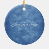 白かわいらし鹿ヘッド〔雄ジカの〕枝角バラオンブルー セラミックオーナメント (裏面)