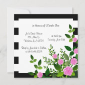 白かわいらし黒のストライプ 招待状 (正面)