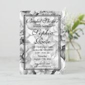 白かわいらし黒フローラ水彩ブライダルシャワー 招待状 (スタンド正面)