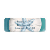 白かわいらし、ティール(緑がかった色)、青の砂ドルビーチイ ラベル (正面)