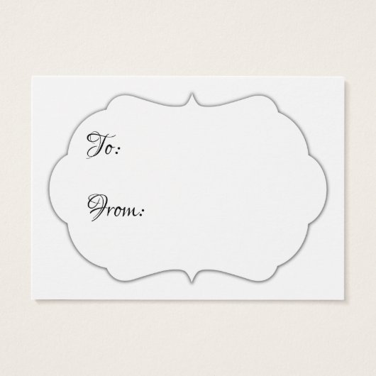 白かわいらしNo Wrap赤ちゃんシャワーギフトカード (裏面)