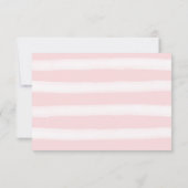 白かわいらしRSVP上のピンクの水色牡丹 出欠カード (裏面)