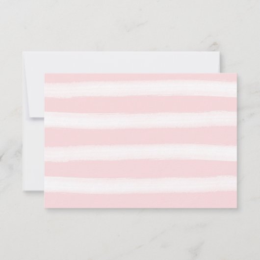 白かわいらしRSVP上のピンクの水色牡丹 出欠カード (裏面)