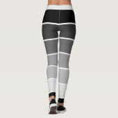 白かストライプのら黒へのグラデーション レギンス (裏面)