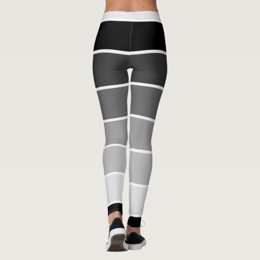 白かストライプのら黒へのグラデーション レギンス (裏面)