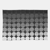 白かモダンポップ・アートのら黒の丸 キッチンタオル (横)