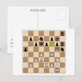 白が指して優勢。チェス  ポストカード (正面/裏面)