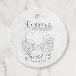 白きらめくシンデレラ結婚キャリッジ フェイバータグ