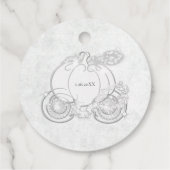 白きらめくシンデレラ結婚キャリッジ フェイバータグ (裏面)