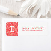 白きらめく赤グリッター ラベル (インサイチュ)