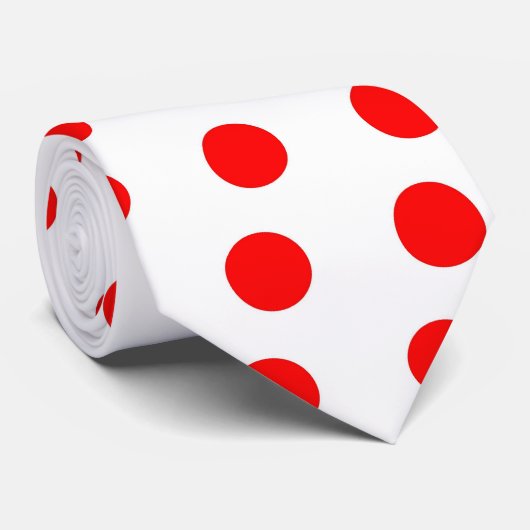 白くおよび赤い水玉模様のネクタイ ネクタイ (ロール)