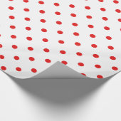 白くおよび赤い水玉模様 ラッピングペーパー (角)