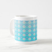 白くおよび青の円 コーヒーマグカップ (正面左)