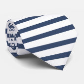 白くおよび青の横ストライプのなタイ ネクタイ (ロール)
